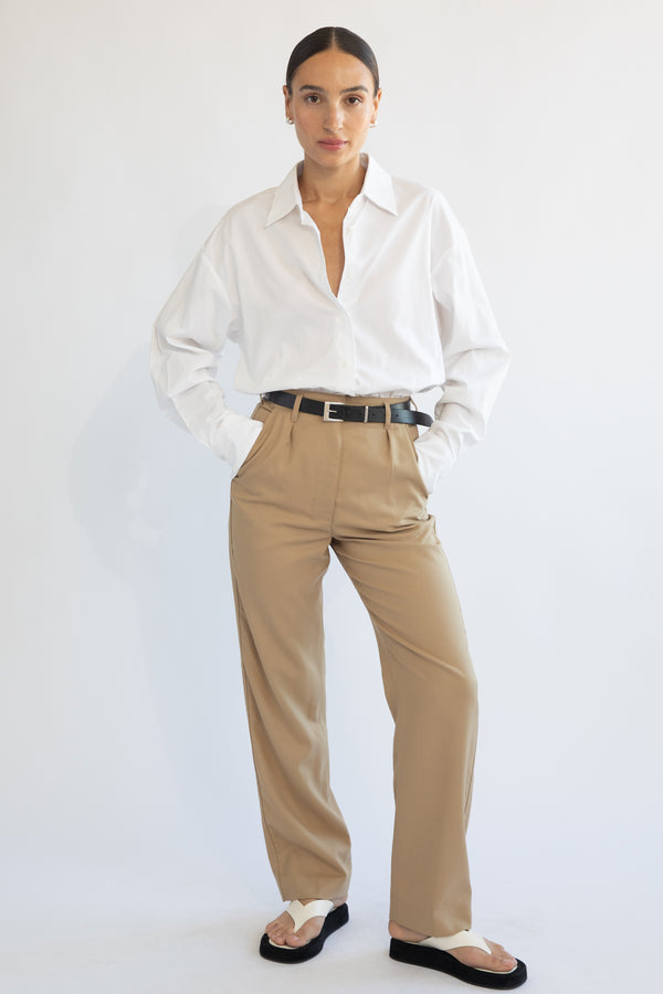 High Waisted Straight Leg Trousers - Almina Concept