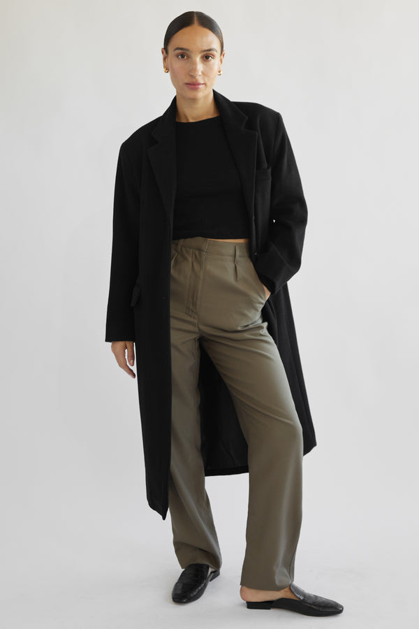 High Waisted Straight Leg Trousers - Almina Concept