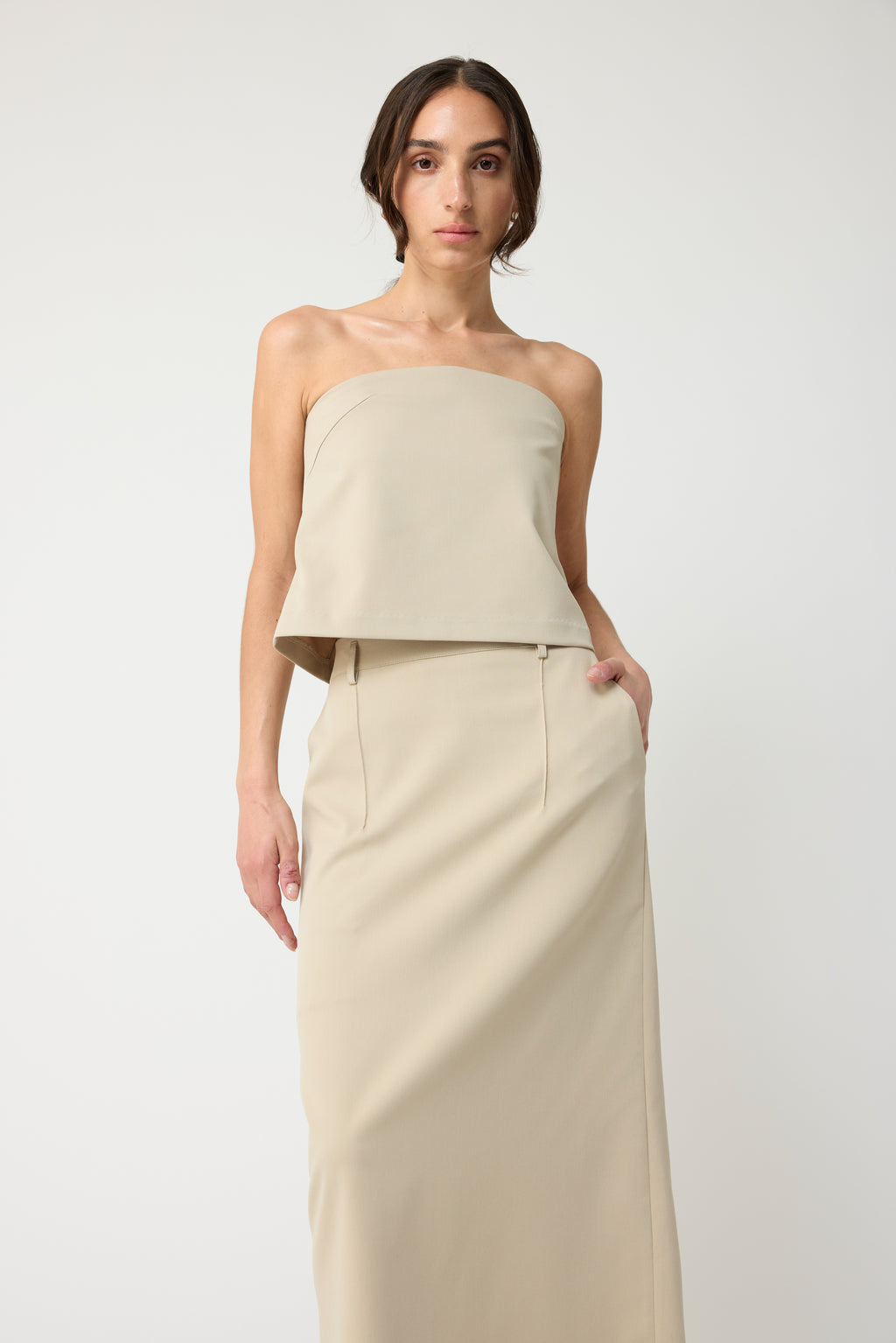 Strapless Tencel Top - Almina Concept 