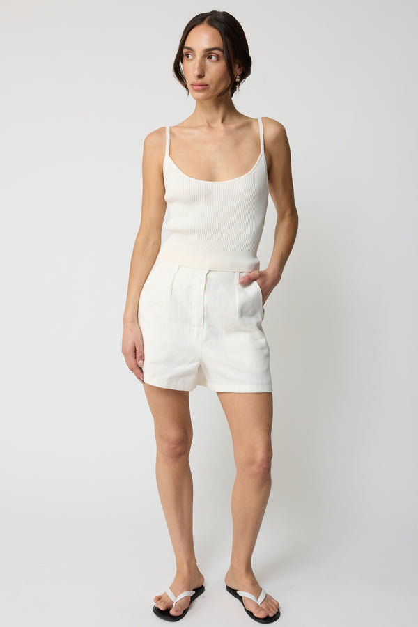 Linen Pleated Shorts