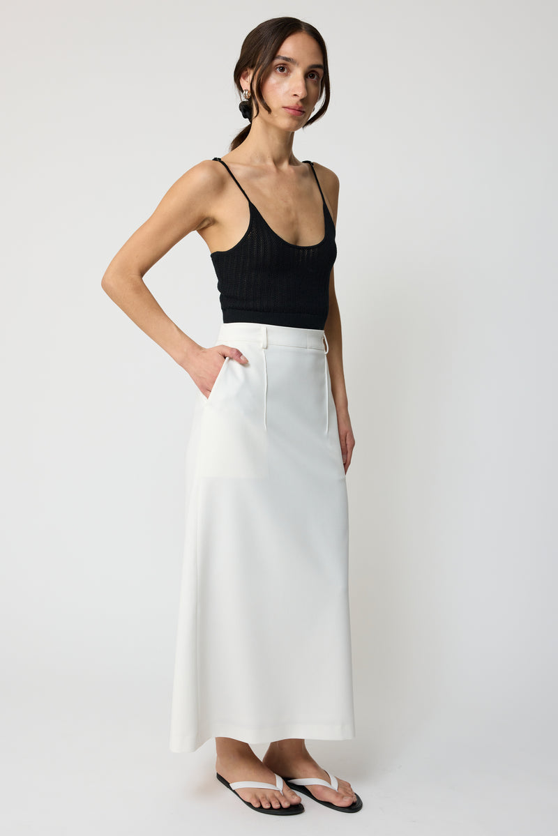 Back Slit Midi Skirt