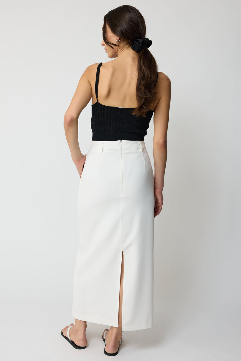 Back Slit Midi Skirt