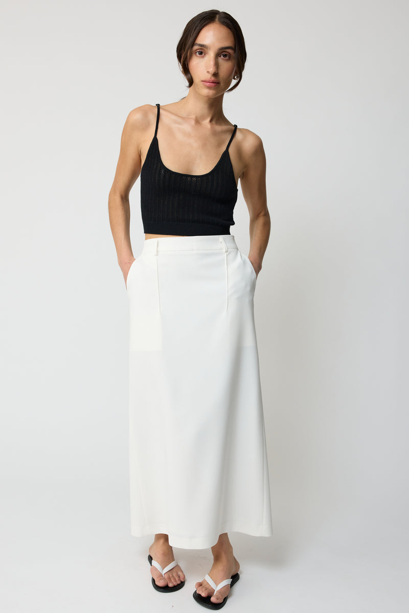 Back Slit Midi Skirt