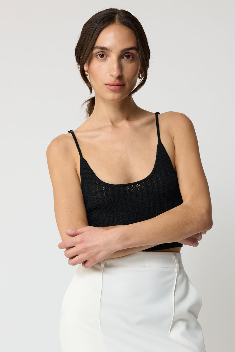 Cropped Knit Cami Top