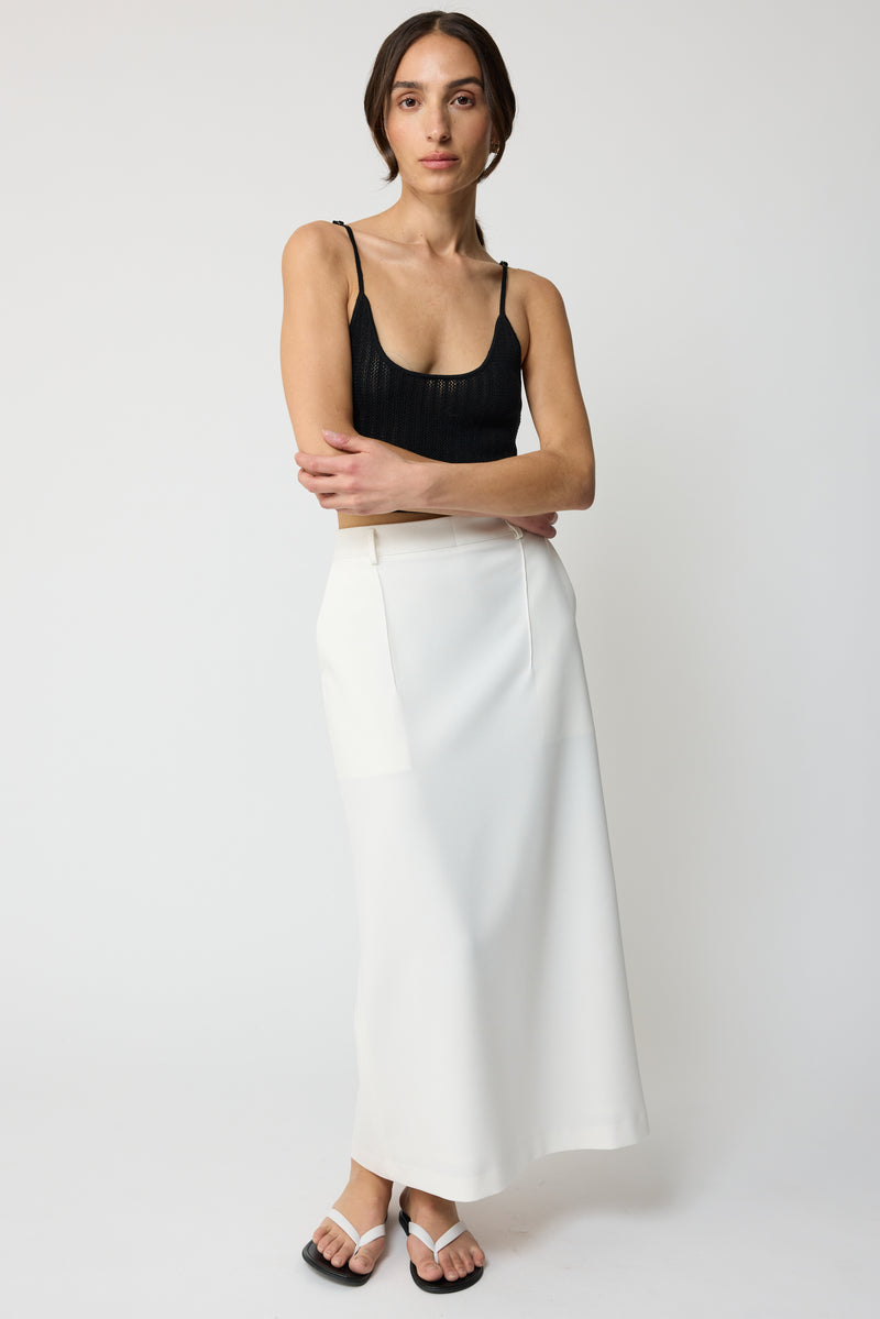 Back Slit Midi Skirt