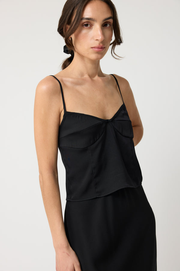 Plunged Neck Silk Cami