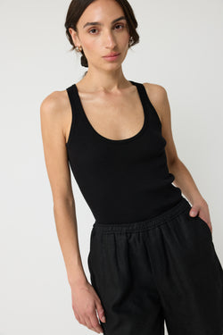 Ribbed U Neck Knit Tank