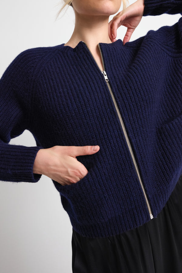 Knit Zip Up Cardigan