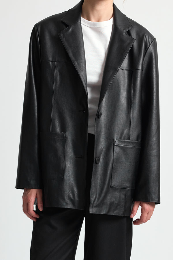 Oversized Faux Leather Jacket