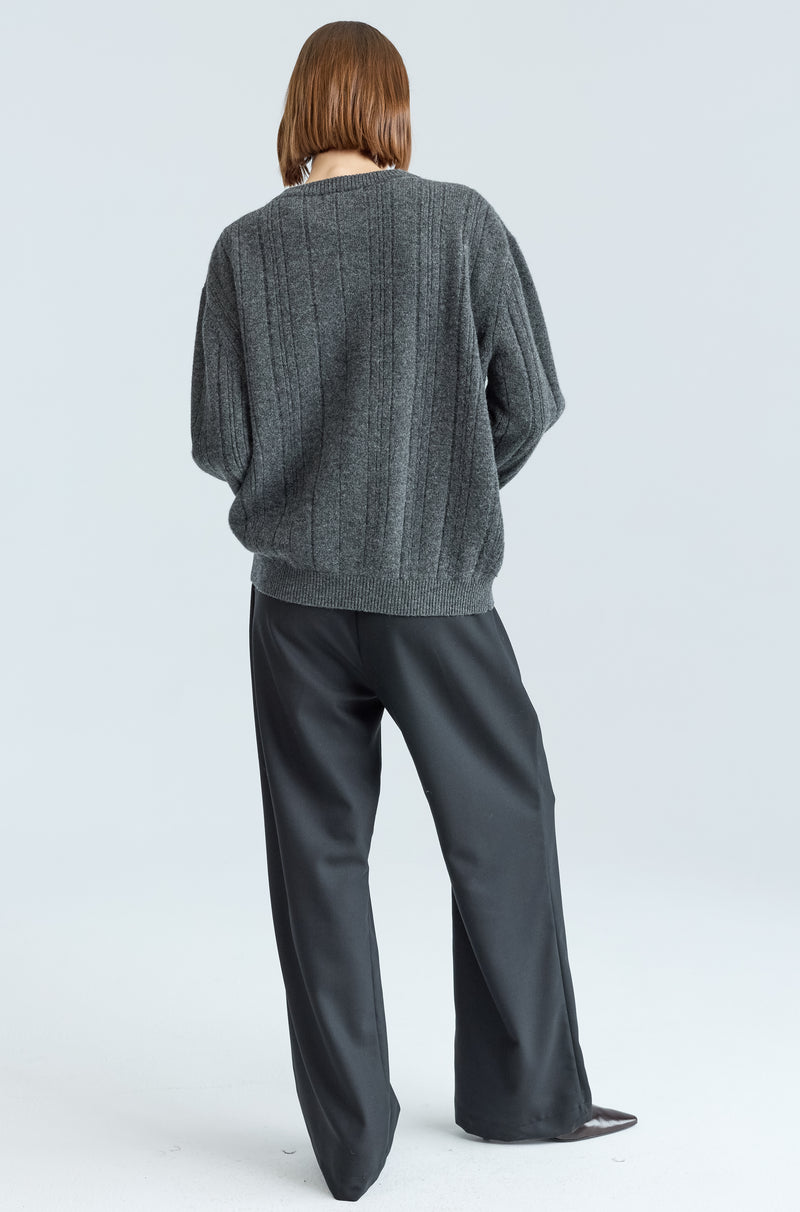 Ribbed Wool Crewneck Sweater