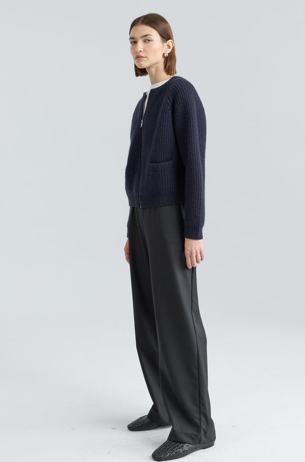 Knit Zip Up Cardigan