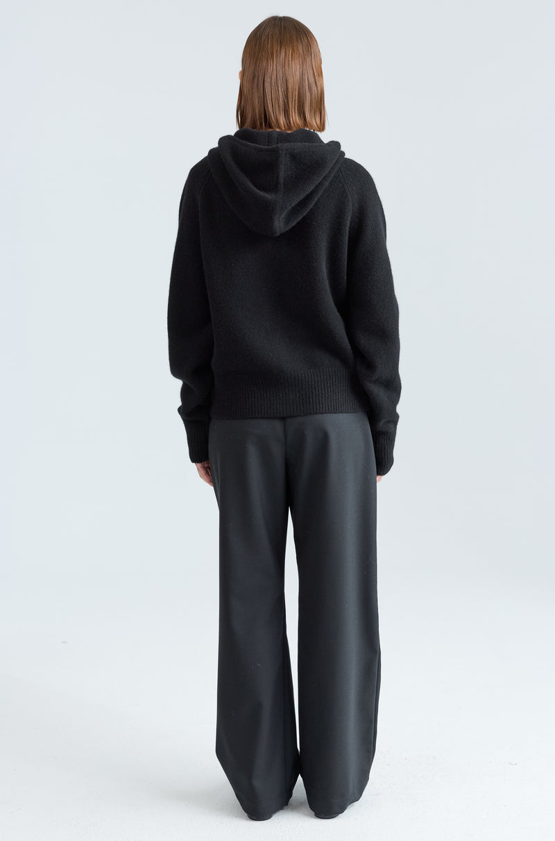 Wool Hoodie Zip Up Sweater