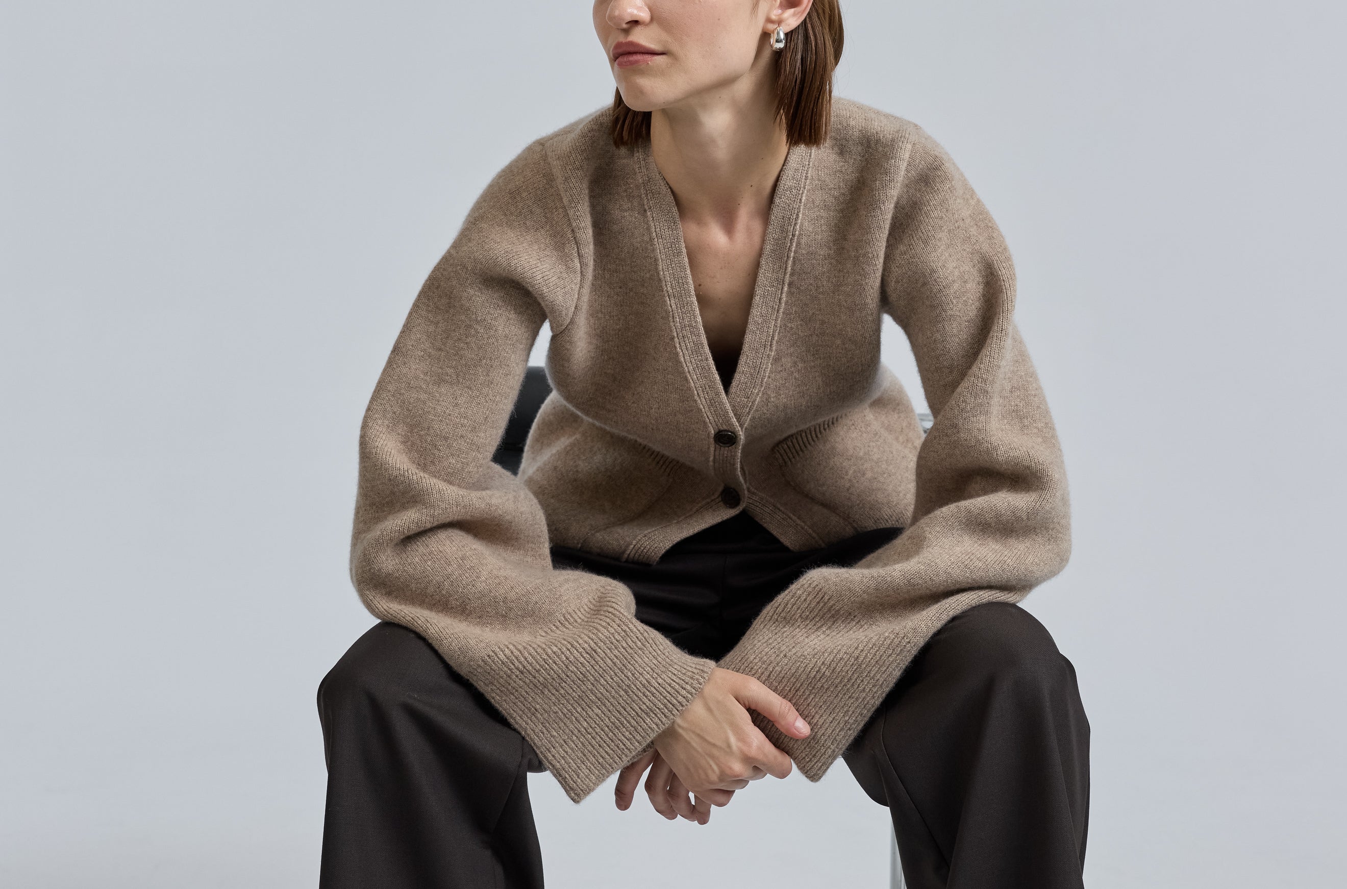 V Neck Cardigan - Almina Concept 