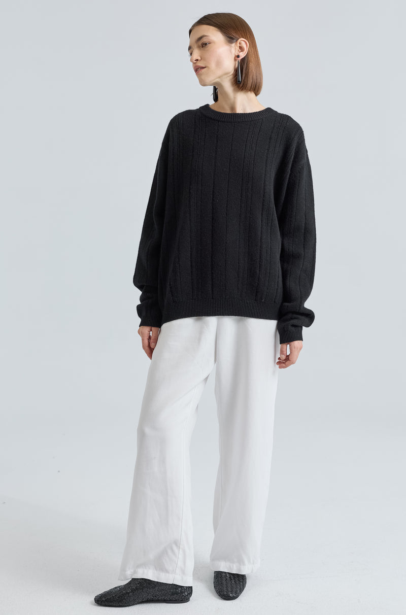 Ribbed Wool Crewneck Sweater