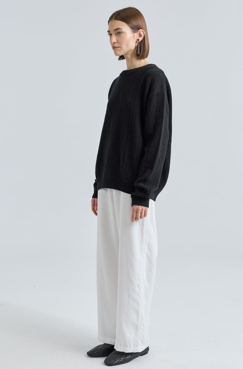 Ribbed Wool Crewneck Sweater