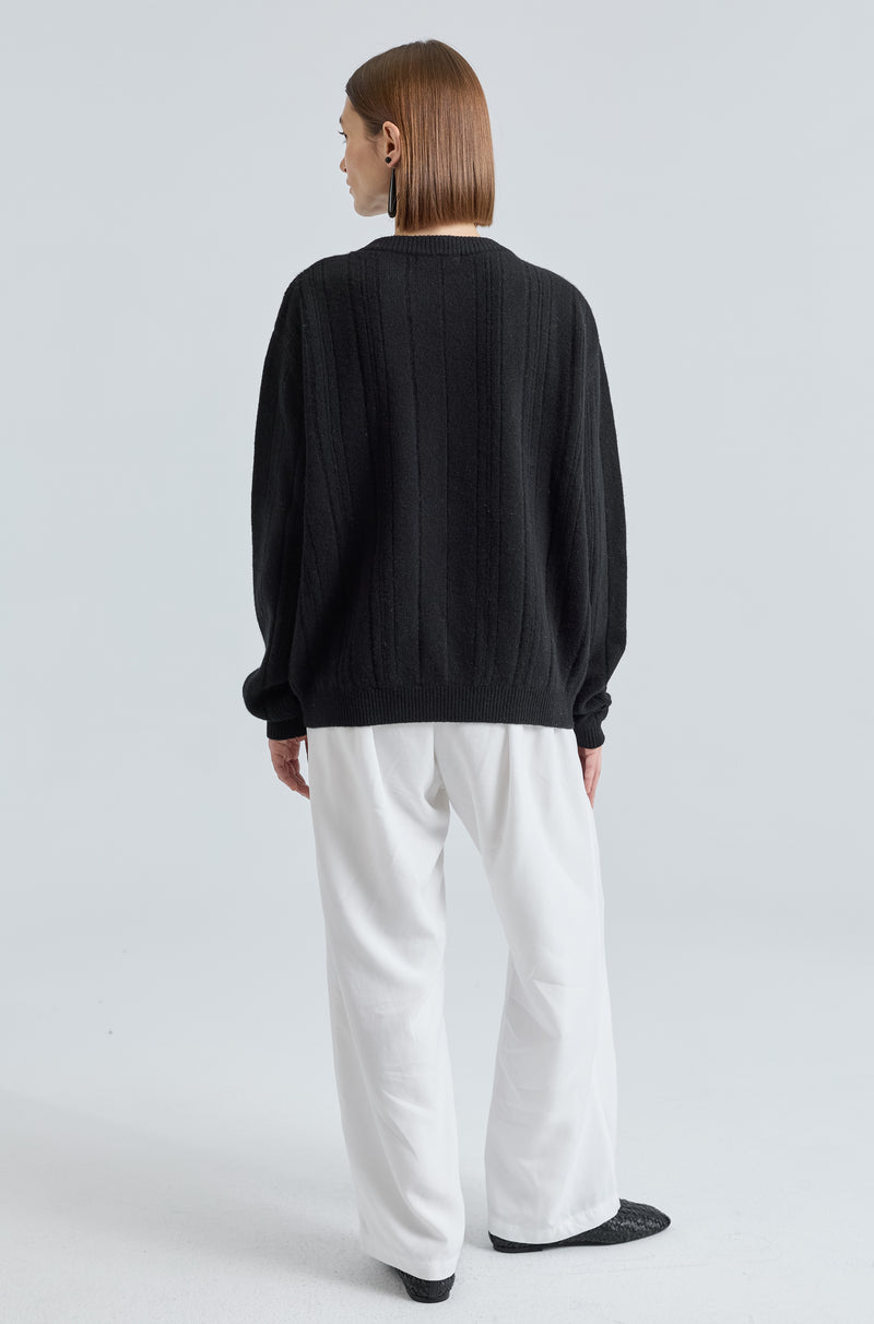 Ribbed Wool Crewneck Sweater