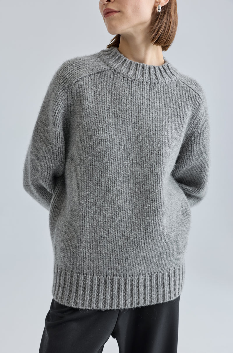 Knit Wool Crewneck Sweater