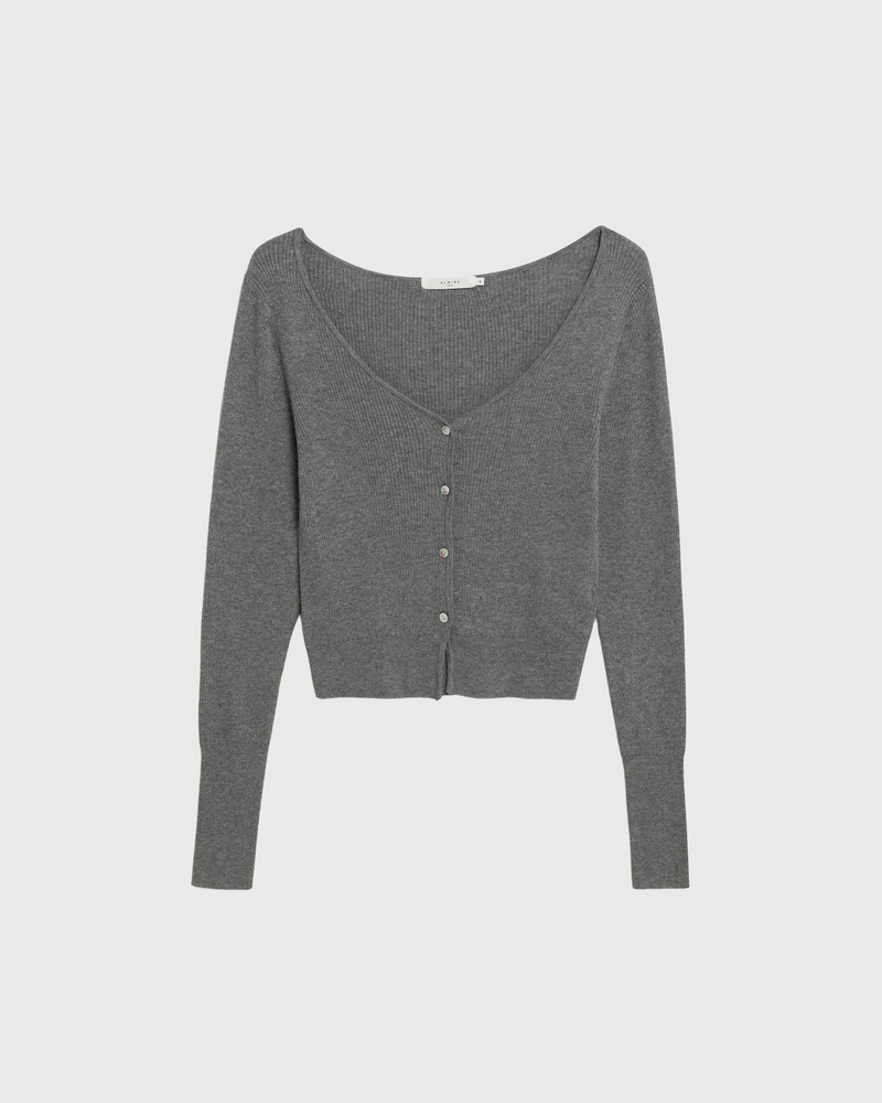 Cropped V Neck Cardigan