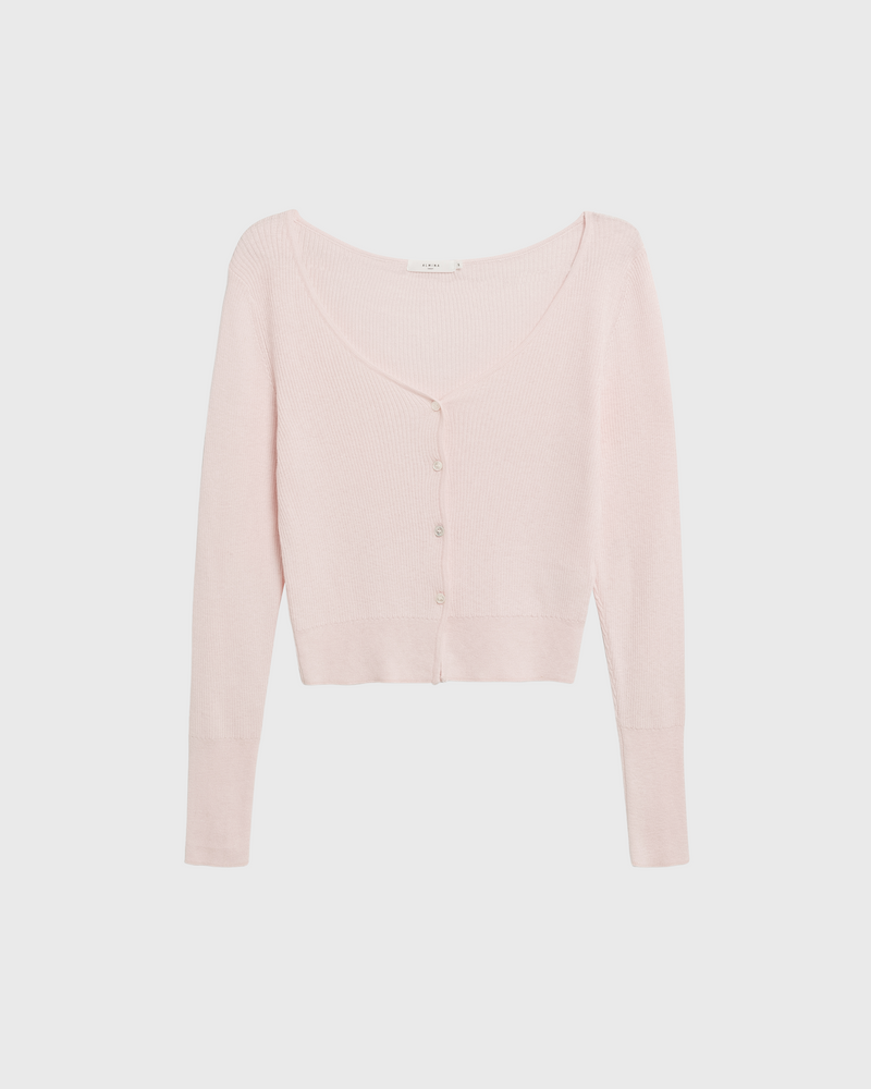 Cropped V Neck Cardigan