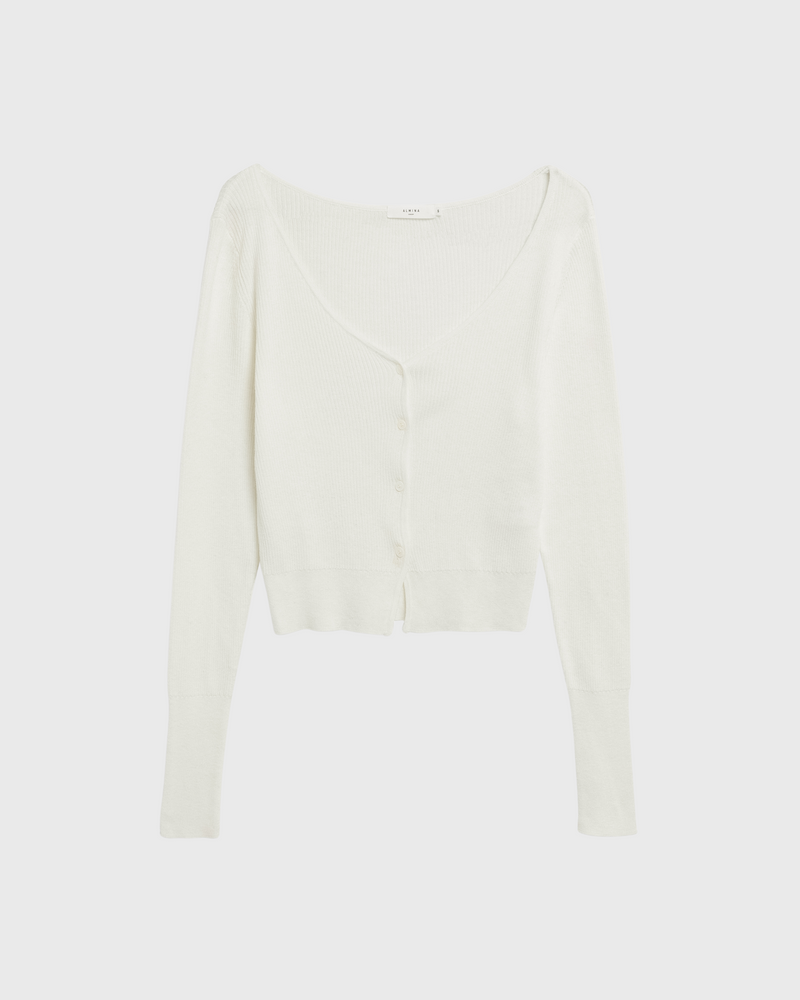 Cropped V Neck Cardigan