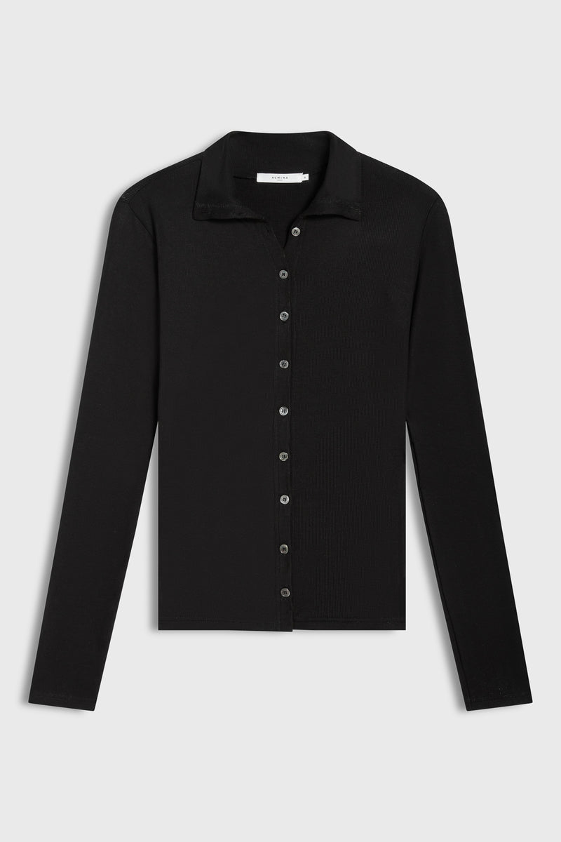 High Neck Button Up Long Sleeve