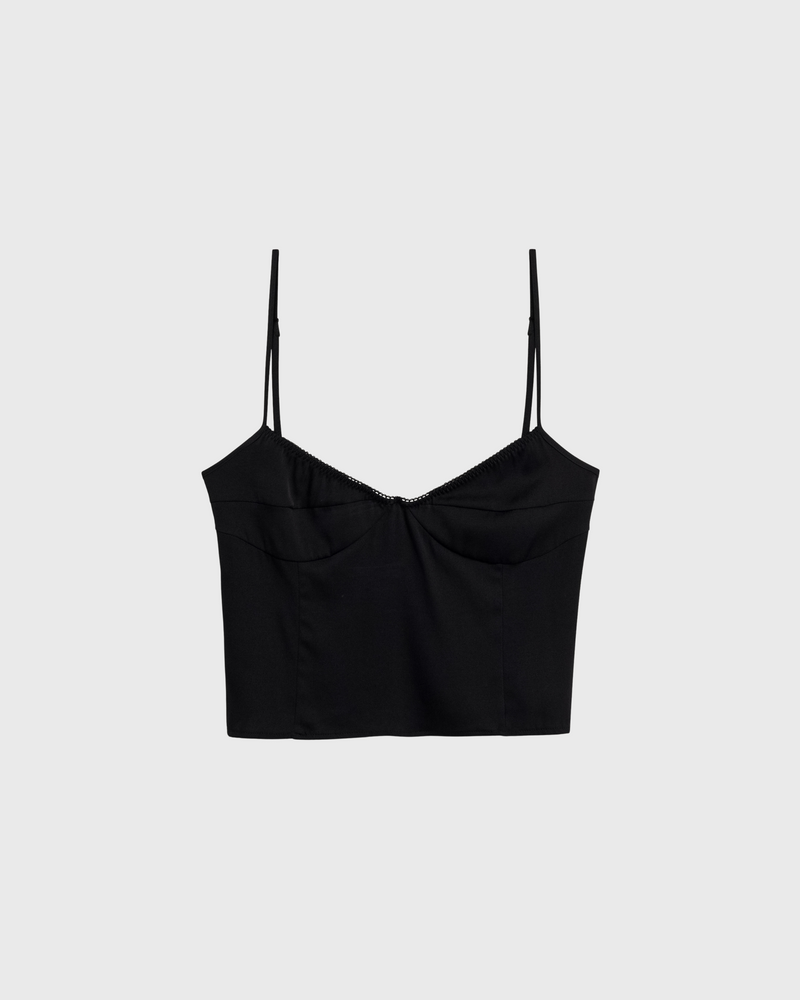 Plunged Neck Silk Cami