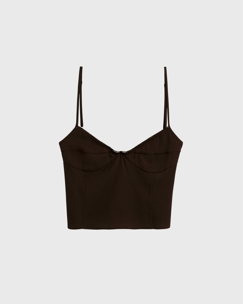 Plunged Neck Silk Cami