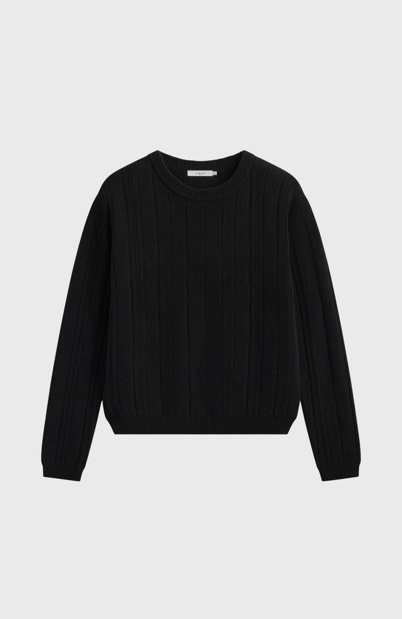 Ribbed Wool Crewneck Sweater