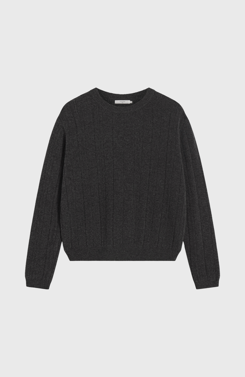 Ribbed Wool Crewneck Sweater