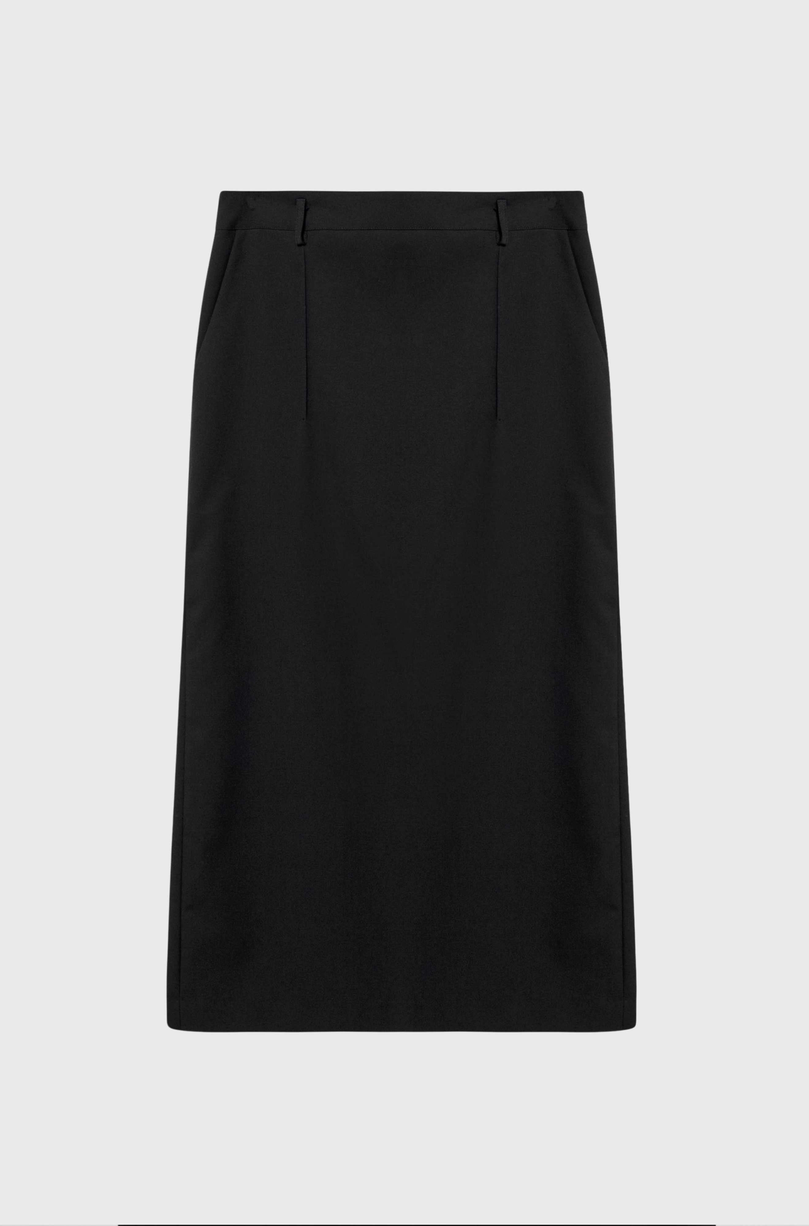 Black skirt on a light gray background