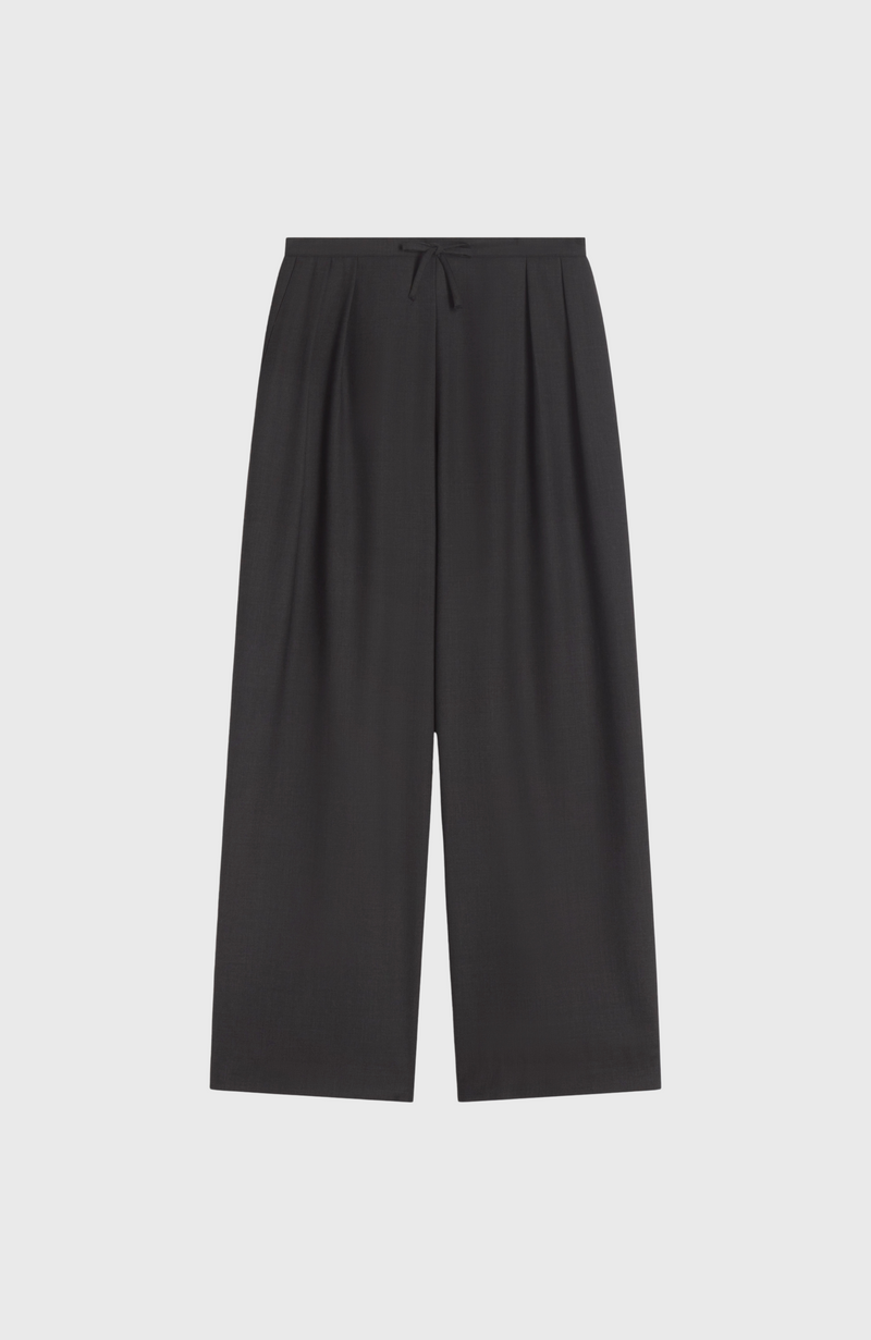 Waist Tie Wool Trousers