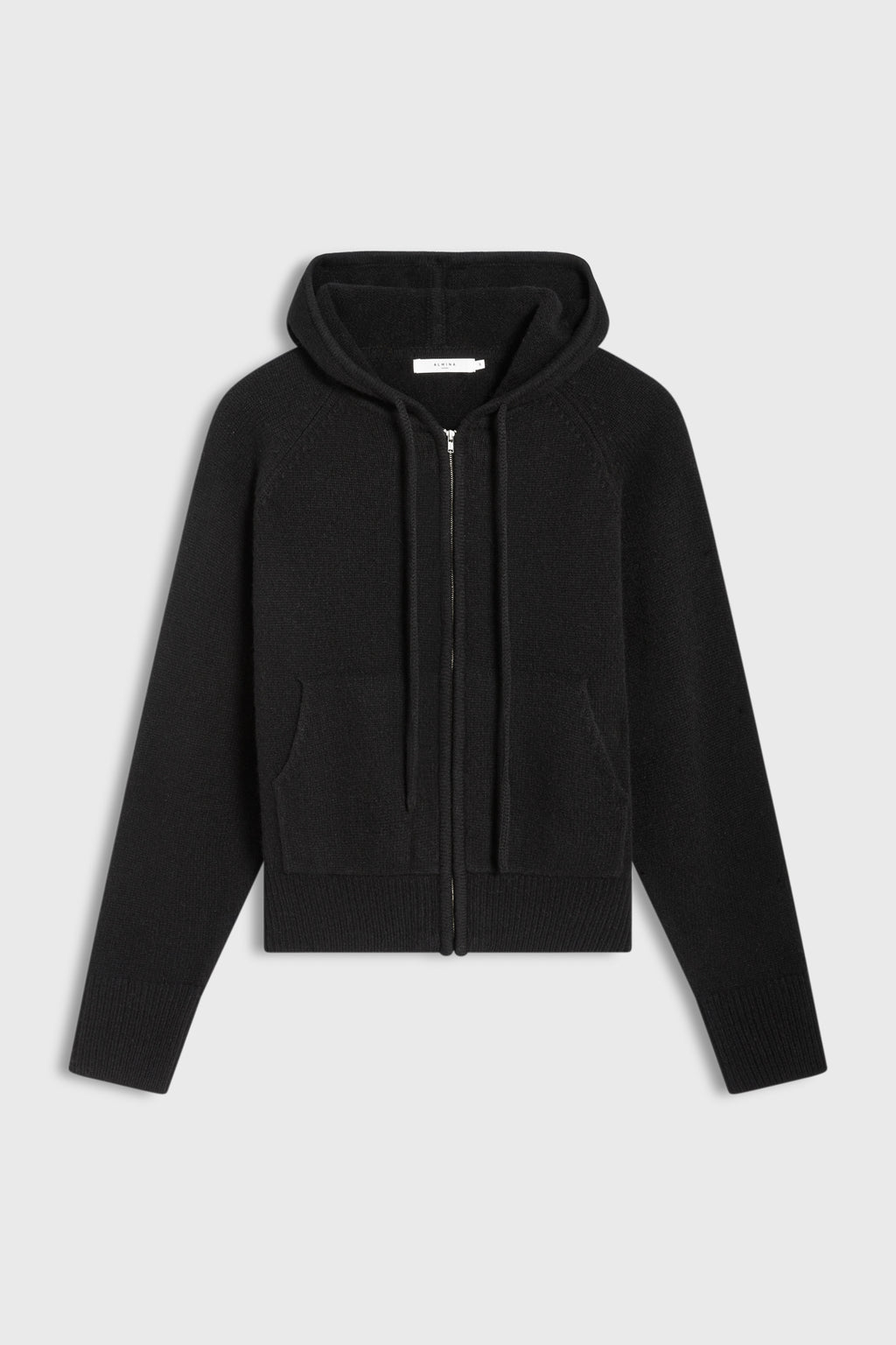 Wool Hoodie Zip Up Sweater - Almina Concept 