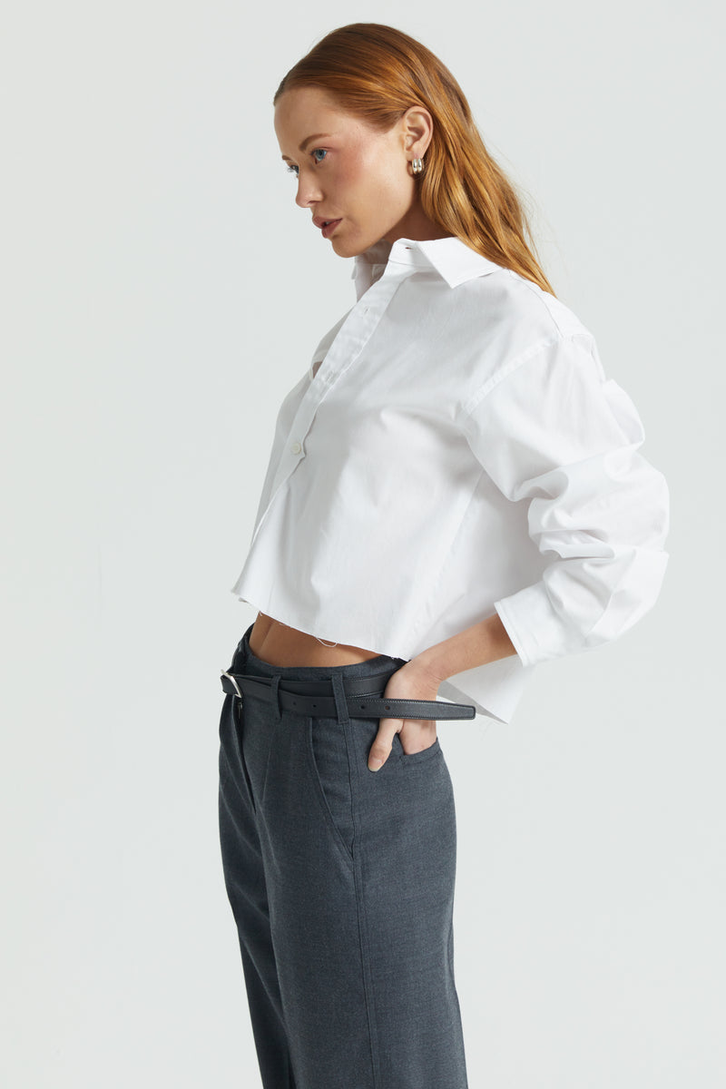 Cropped Long Sleeve Shirt - Almina Concept