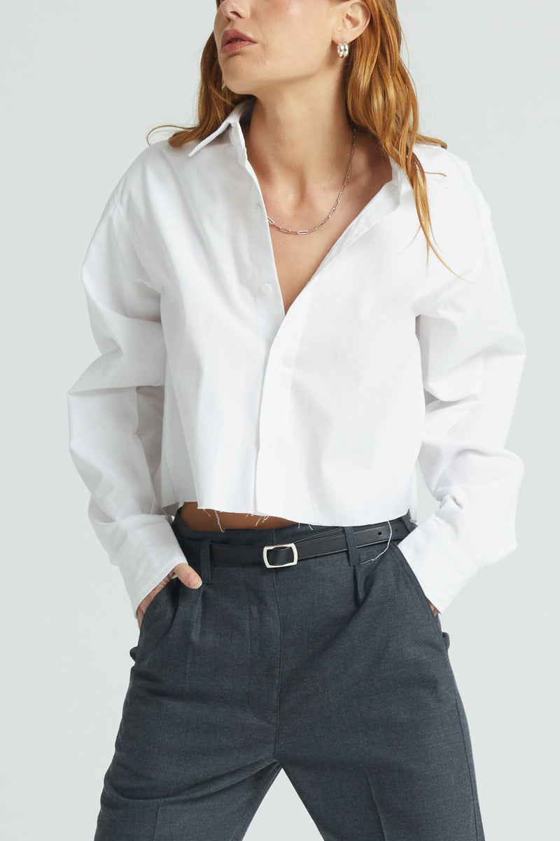 Cropped Long Sleeve Shirt - Almina Concept