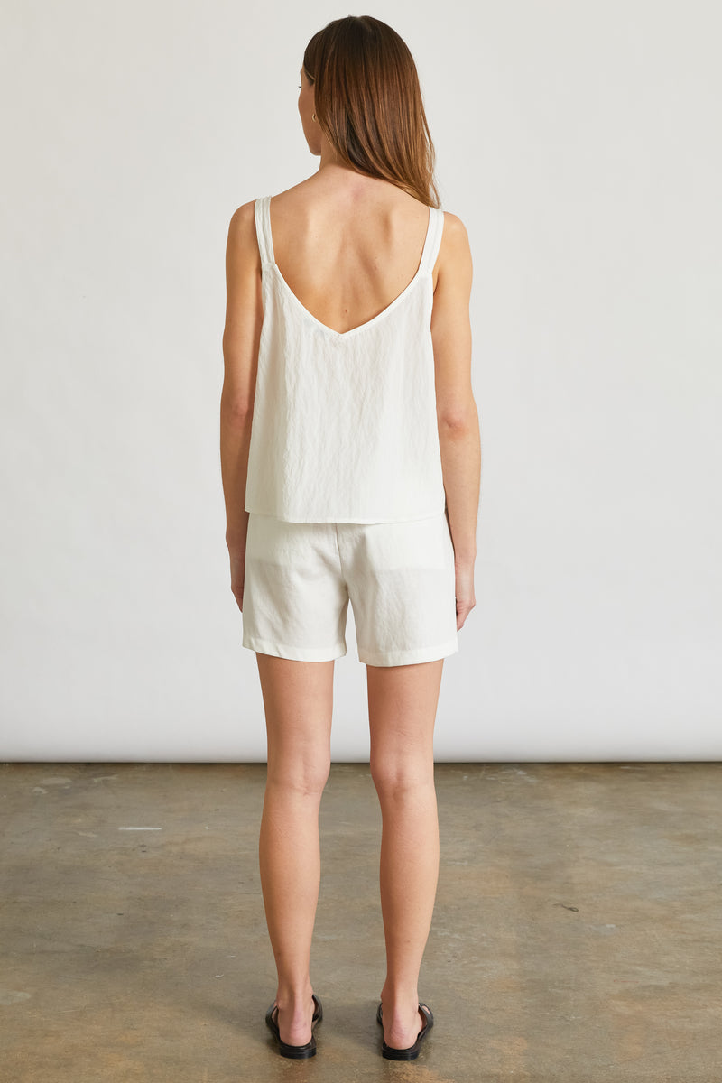 V Neck Linen Top - Almina Concept