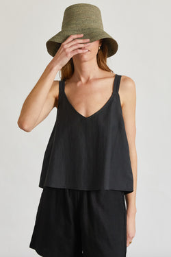 V Neck Linen Top - Almina Concept