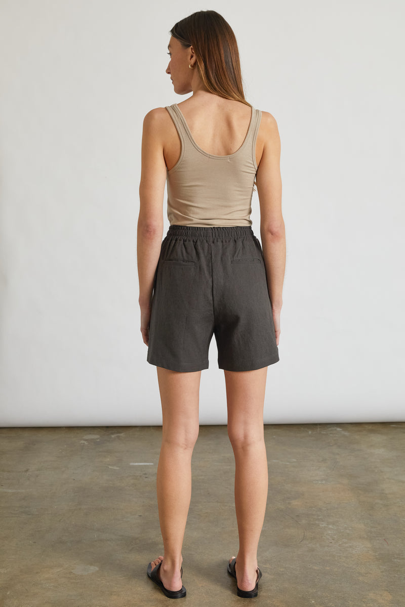 High Waisted Linen Shorts - Almina Concept