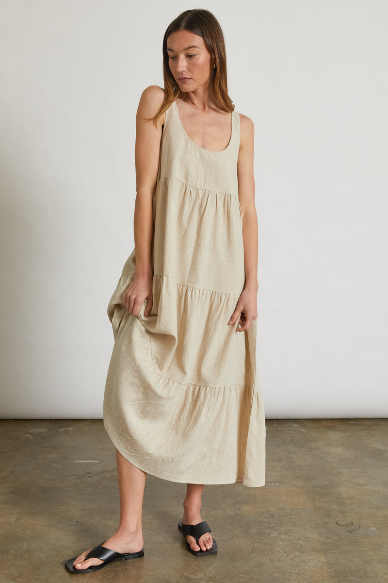 U Neck Midi Length Dress - Almina Concept