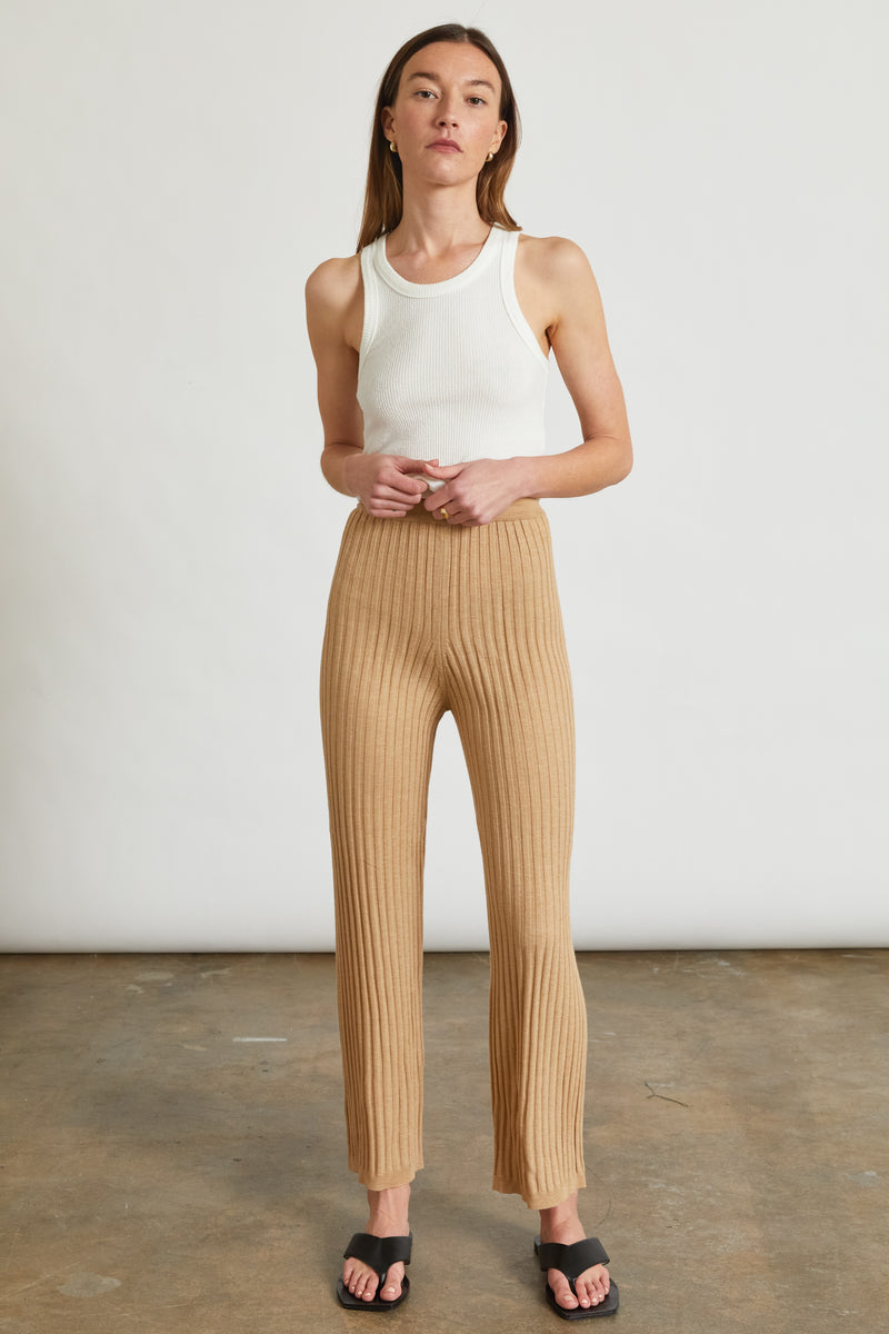 Ribbed Knit Pants - Almina Concept