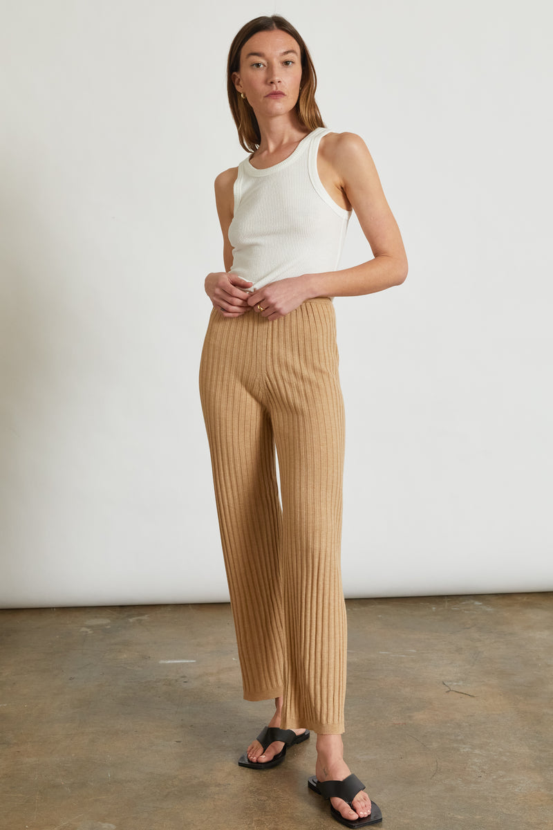 Ribbed Knit Pants - Almina Concept