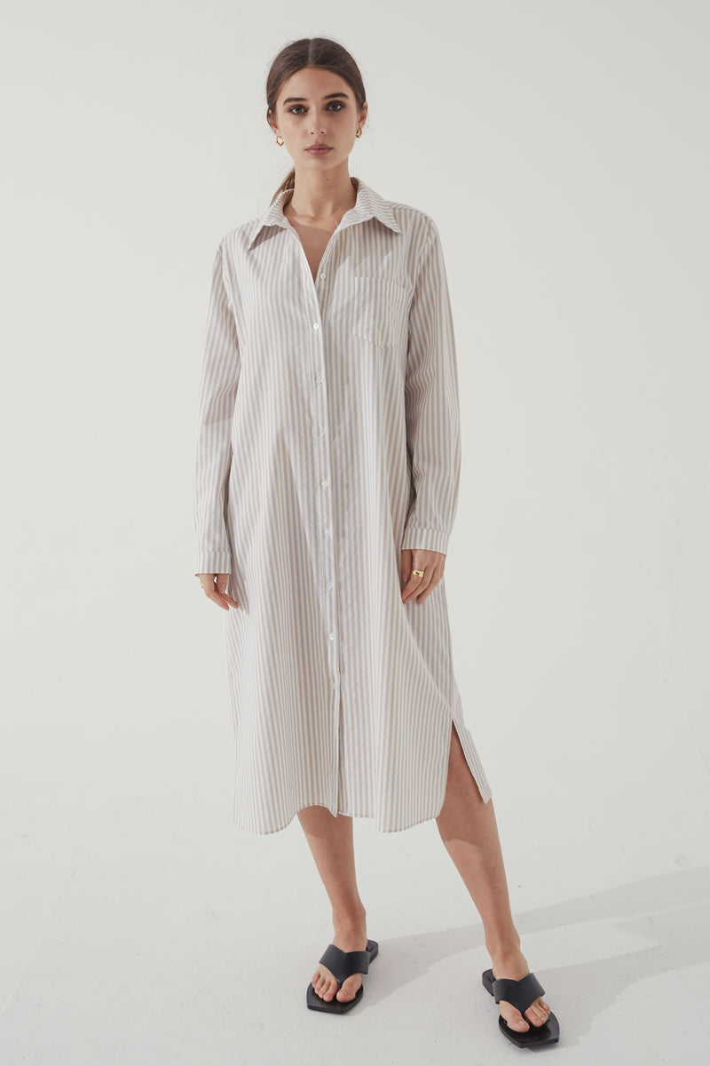 Stripe Shirt Dress - Almina Concept