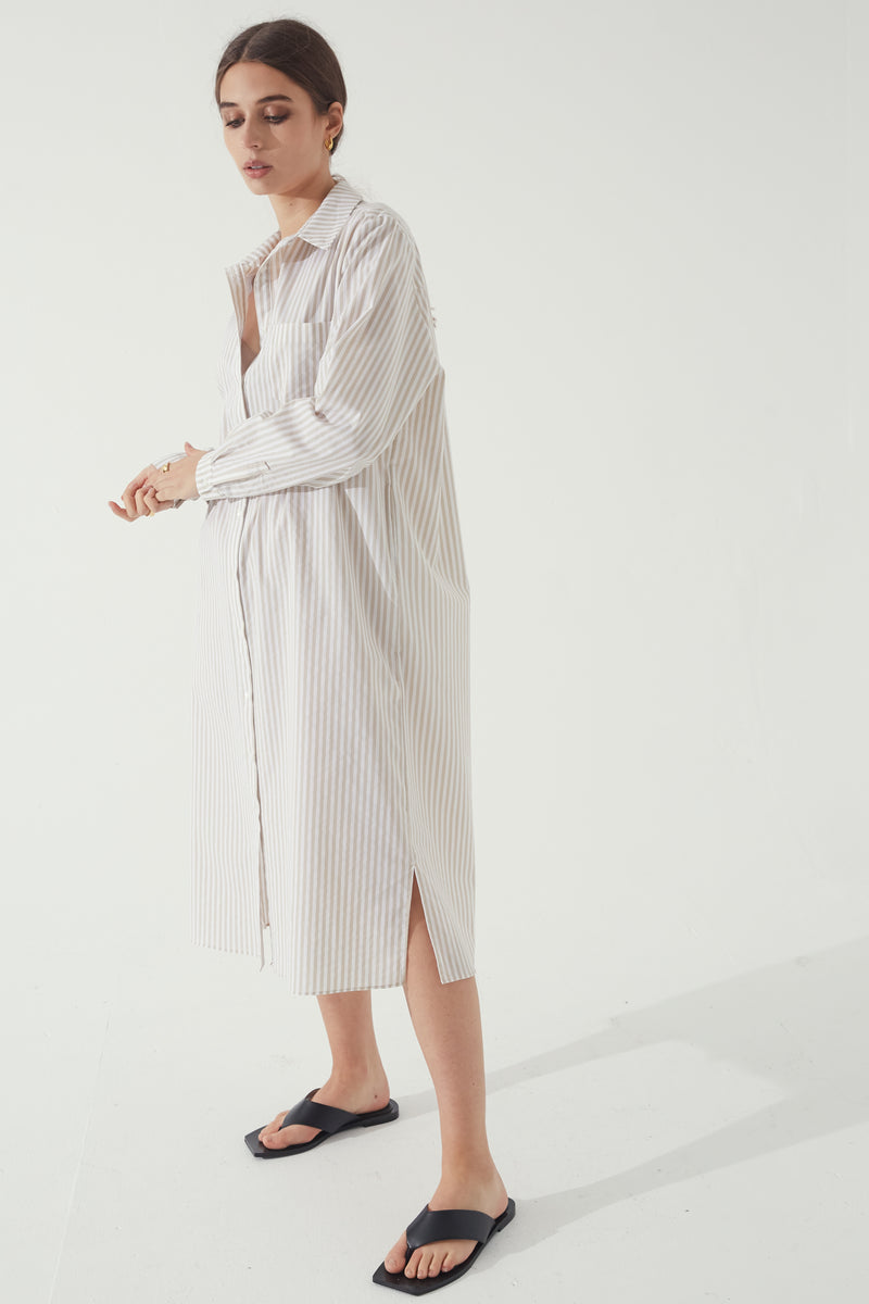 Stripe Shirt Dress - Almina Concept