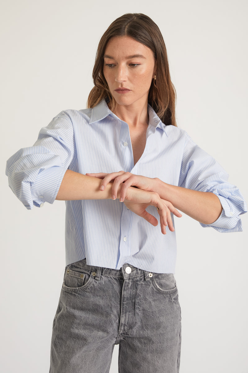 Cropped Long Sleeve Shirt - Almina Concept