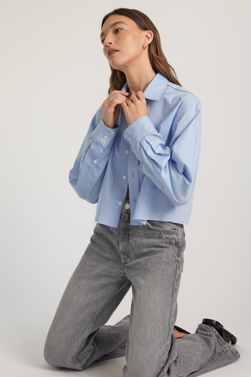 Cropped Long Sleeve Shirt - Almina Concept