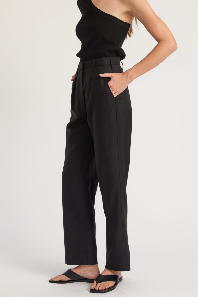 High Waisted Straight Leg Trousers - Almina Concept