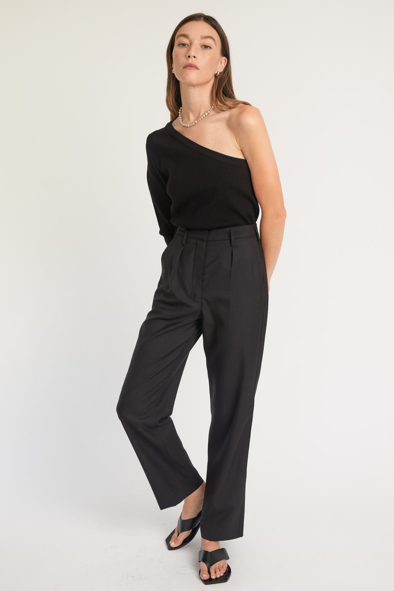 High Waisted Straight Leg Trousers - Almina Concept