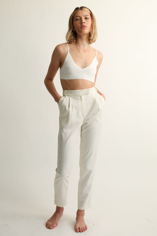 High Waisted Pleated Trouser - Almina Concept