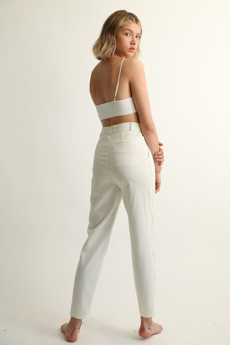 High Waisted Pleated Trouser - Almina Concept