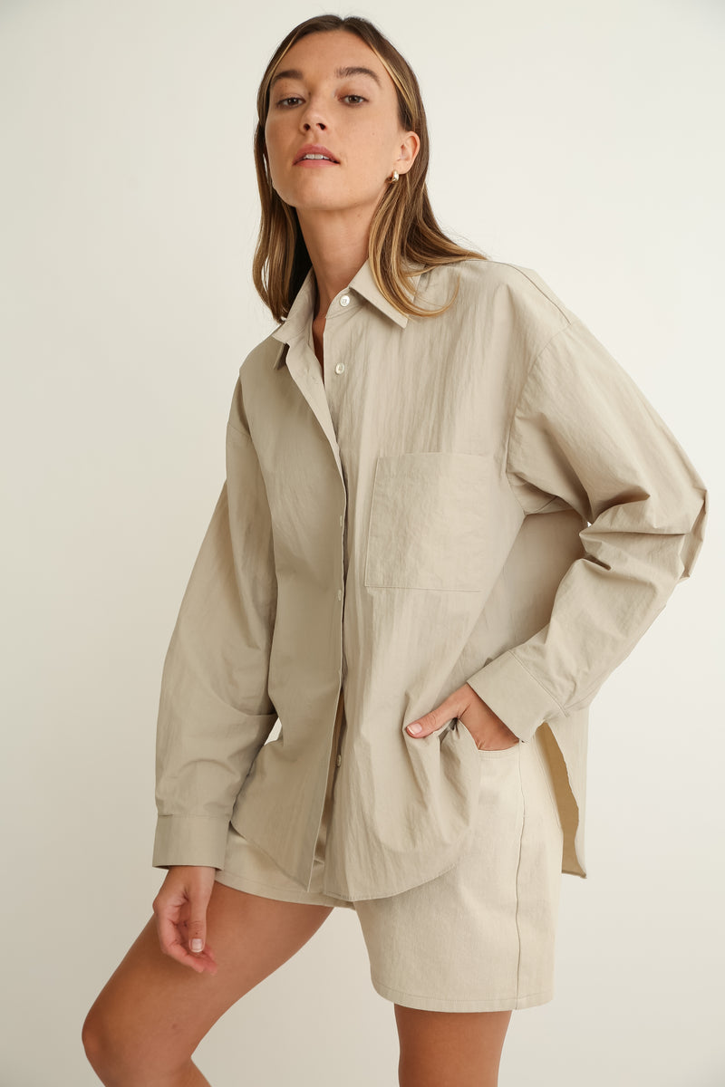 Oversized Button Up Shirt - Almina Concept