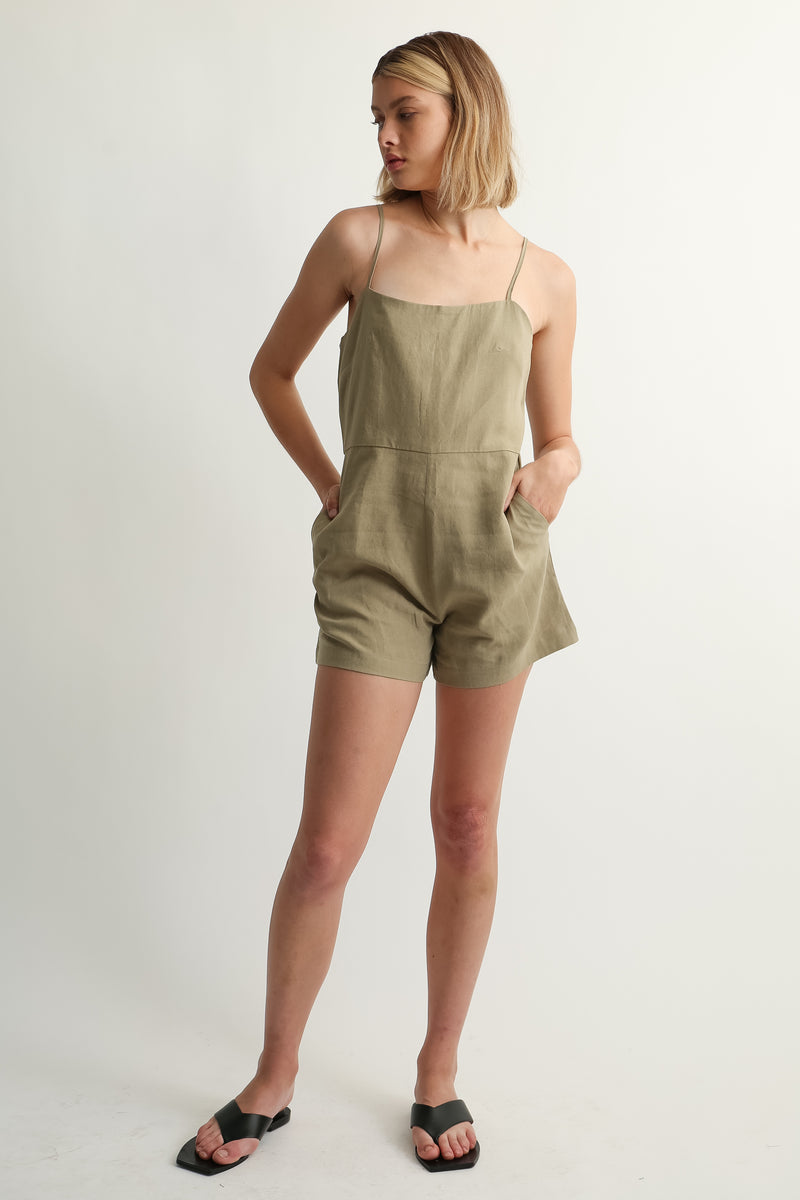 Camisole Linen Playsuit - Almina Concept